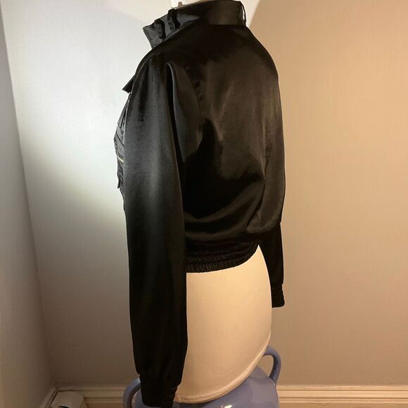 ABS Allen Schwartz Punk Rockandroll Baddie Jacket, Medium. Black with Silver Har - Picture 14 of 14